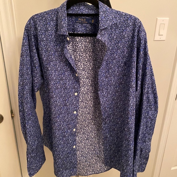 Like New Ralph Lauren Men's Floral Dress Shirt - Size Large - Picture 2 of 4